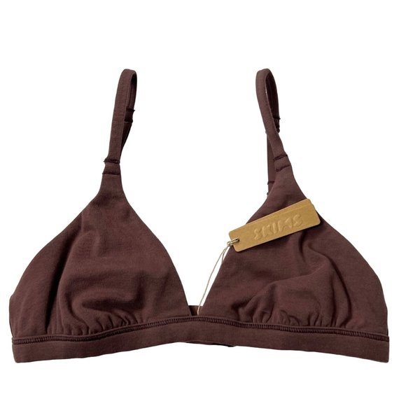 SKIMS Cotton Jersey Triangle Bralette Garnet XS - Picture 1 of 11